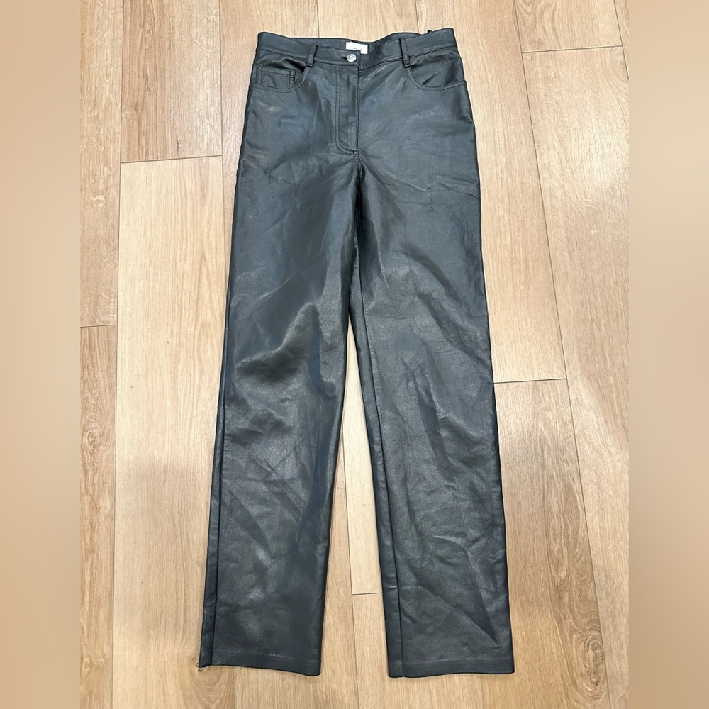 Wilfred Dark Gray Pleather Pants